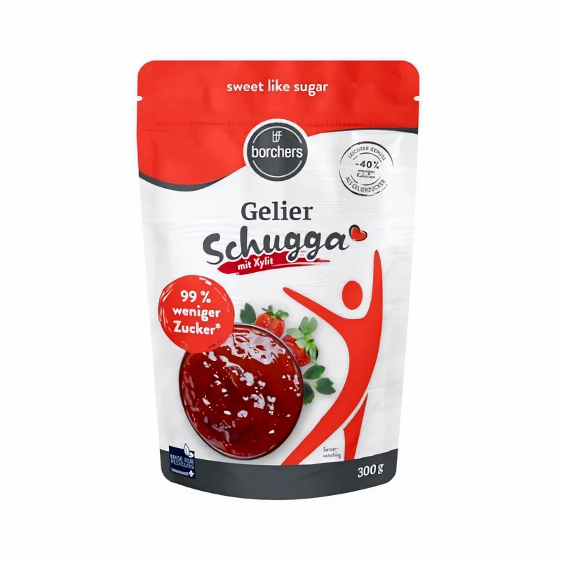 BORCHERS Gelier Schugga mit Xylit, Alternative zu Gelierzucker, 1:1 wie Zucker, kalorienreduziert, Süßungsmittel 300g