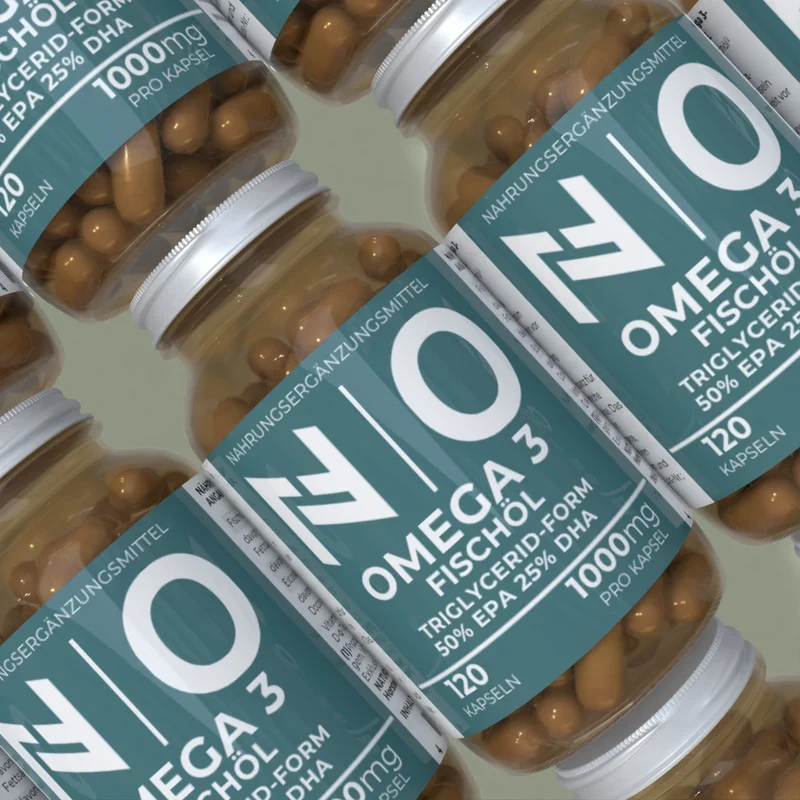 Omega-3 Fischöl Kapseln 1000 mg – 500 EPA / 250 DHA – TG-Form