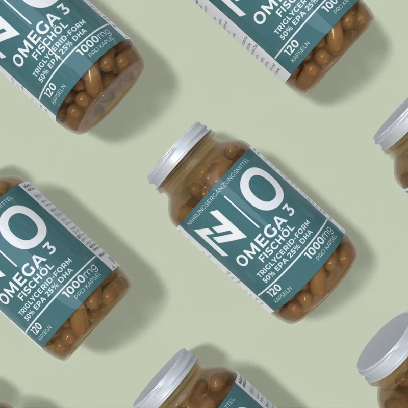 Omega-3 Fischöl Kapseln 1000 mg – 500 EPA / 250 DHA – TG-Form