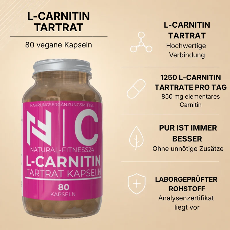 L-Carnitin Tartrat 1250mg 80 Kapseln