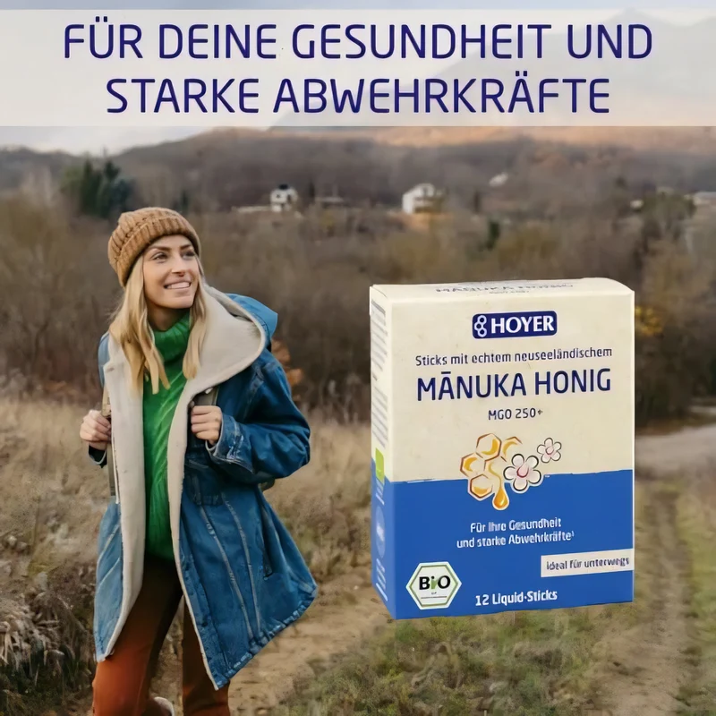 HOYER Manuka Honig Liquid-Sticks MGO 250+,(12 Sicks) 96g