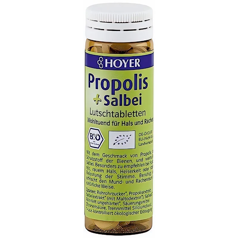 Hoyer Propolis & Salbei Lutschtabletten Bio, 60 Tabs (30g) 1er
