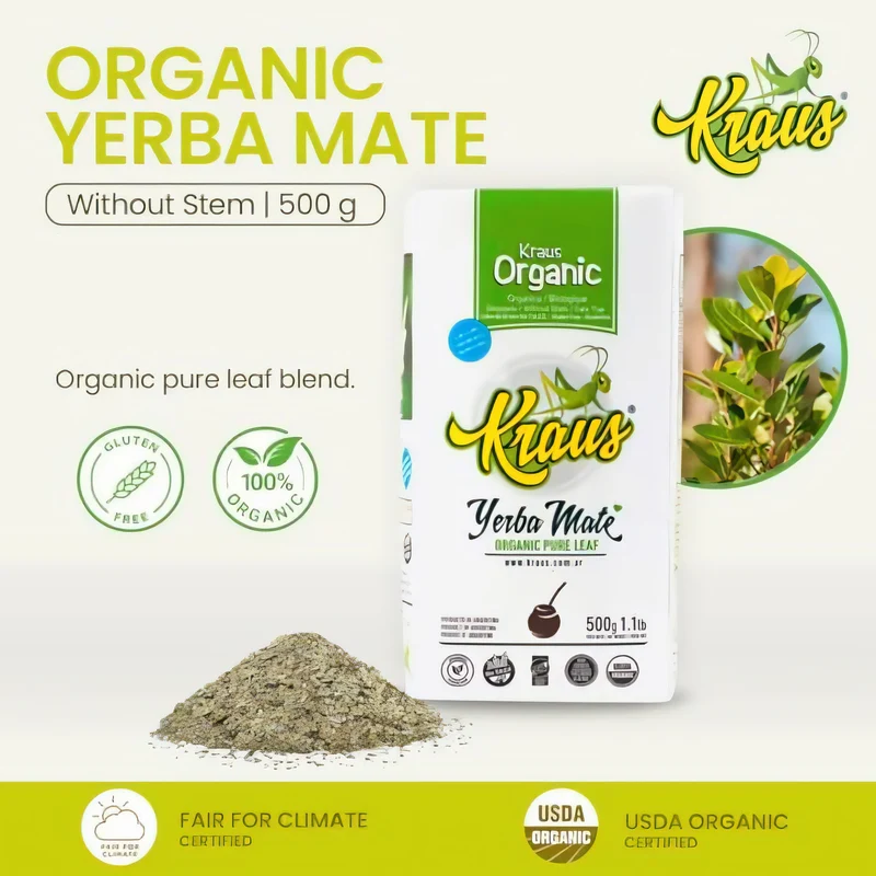 Bio Mate Tee Kraus Pure Leaf Organic - pura hoja/ohne Stängel und Pulver - 500g