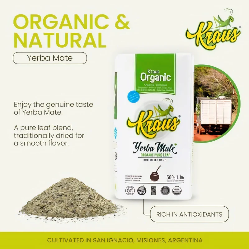 Bio Mate Tee Kraus Pure Leaf Organic - pura hoja/ohne Stängel und Pulver - 500g