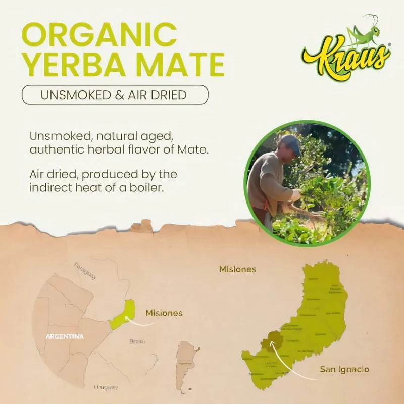 Bio Mate Tee Kraus Pure Leaf Organic - pura hoja/ohne Stängel und Pulver - 500g
