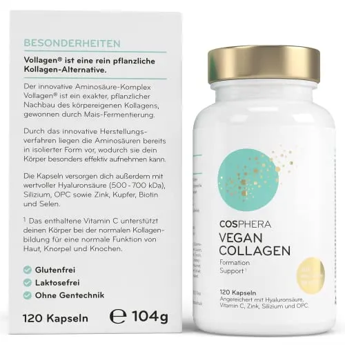 COSPHERA Vegan Collagen mit Vollagen® – 120 Kapseln