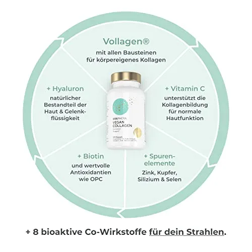 COSPHERA Vegan Collagen mit Vollagen® – 120 Kapseln