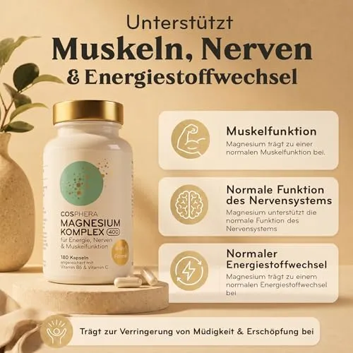 COSPHERA® Magnesium Komplex 400 mg 6-in-1 Formel - 180 Kapseln