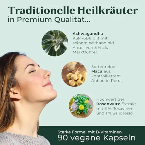Cosphera Ashwagandha Kapseln 500 mg vegan – 90 Kapseln, 76g Dose