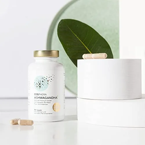 Cosphera Ashwagandha Kapseln 500 mg vegan – 90 Kapseln, 76g Dose