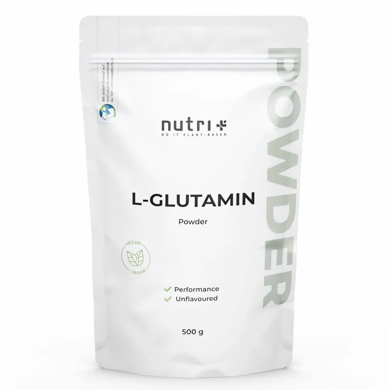 Nutri+ L-Glutamin Pulver Vegan - Neutral & hochdosiert ohne Zusatzstoffe - ab 500g