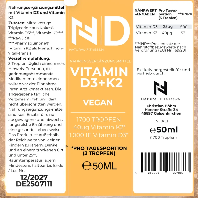Vitamin D3+K2 Öl 50ml