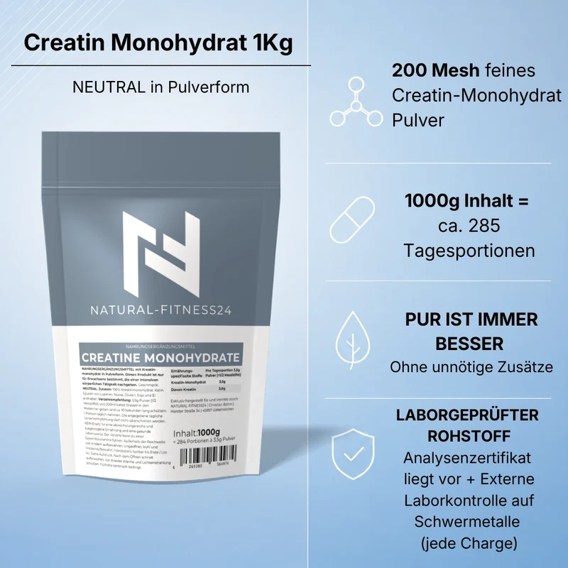 Creatin Monohydrat Pulver 1000g - 1Kg