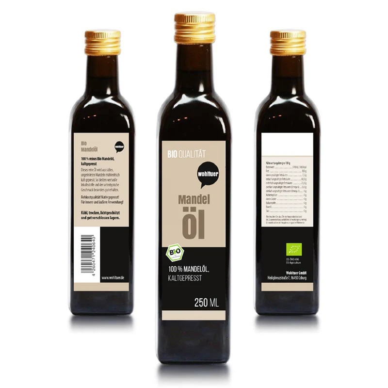 Wohltuer Bio Mandelöl - Nativ gepresst und 100% rein Natur - 250 ml