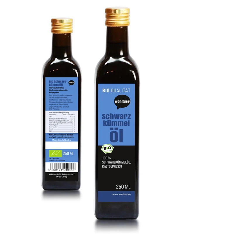 Wohltuer Bio Schwarzkümmel Öl kaltgepresst - 250ml Flasche