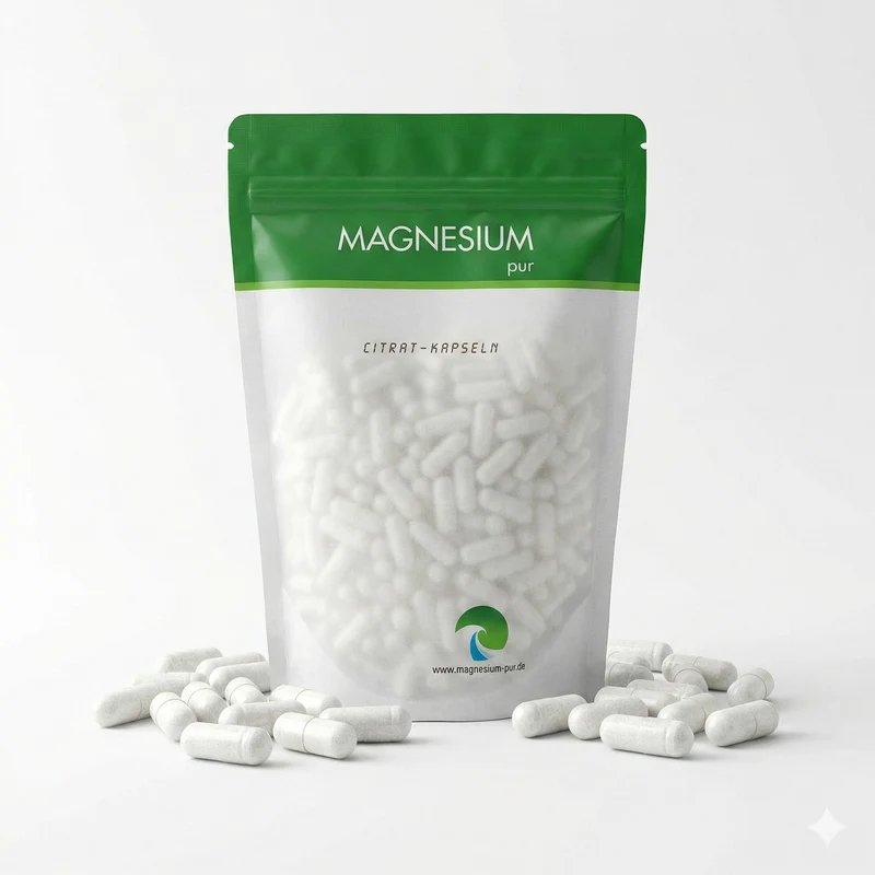 Magnesium Pur - 500 Kapseln Magnesium citrat Citrat Pur - vegan