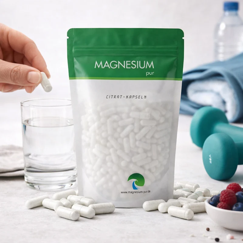 Magnesium Pur - 500 Kapseln Magnesium citrat Citrat Pur - vegan