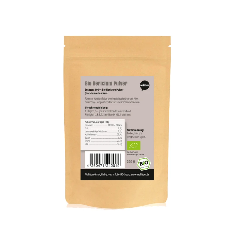 Wohltuer Bio Hericium Pulver Vitalpilz - 200g