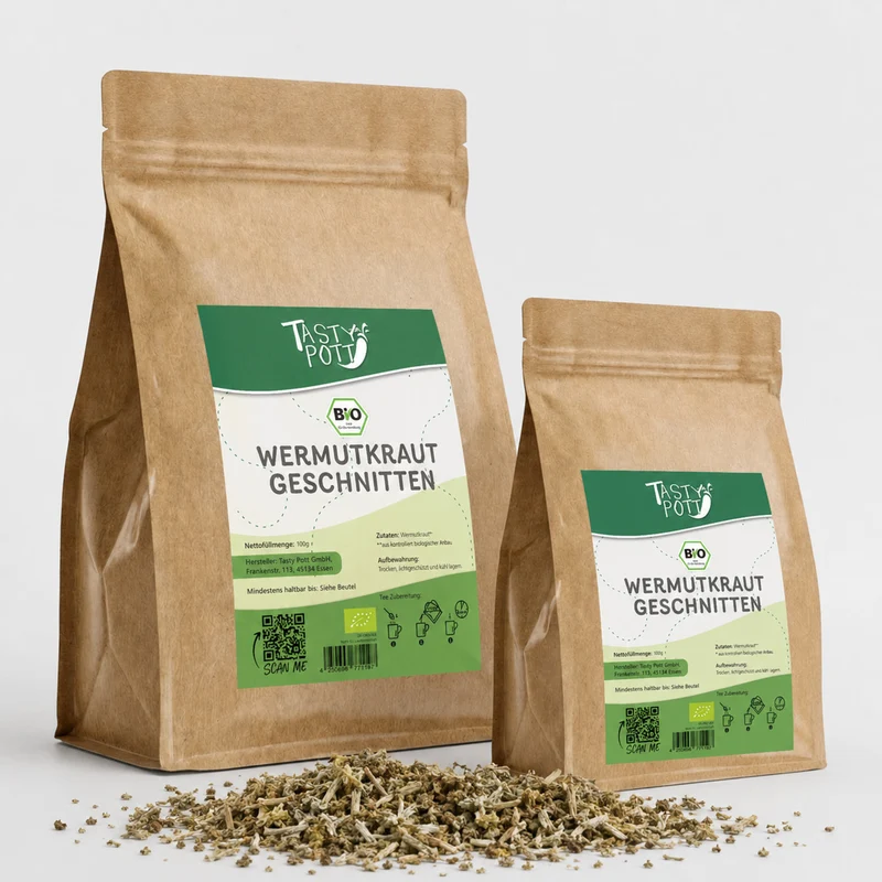 Tasty Pott Bio Wermutkraut getrocknet und geschnitten - 500g Beutel