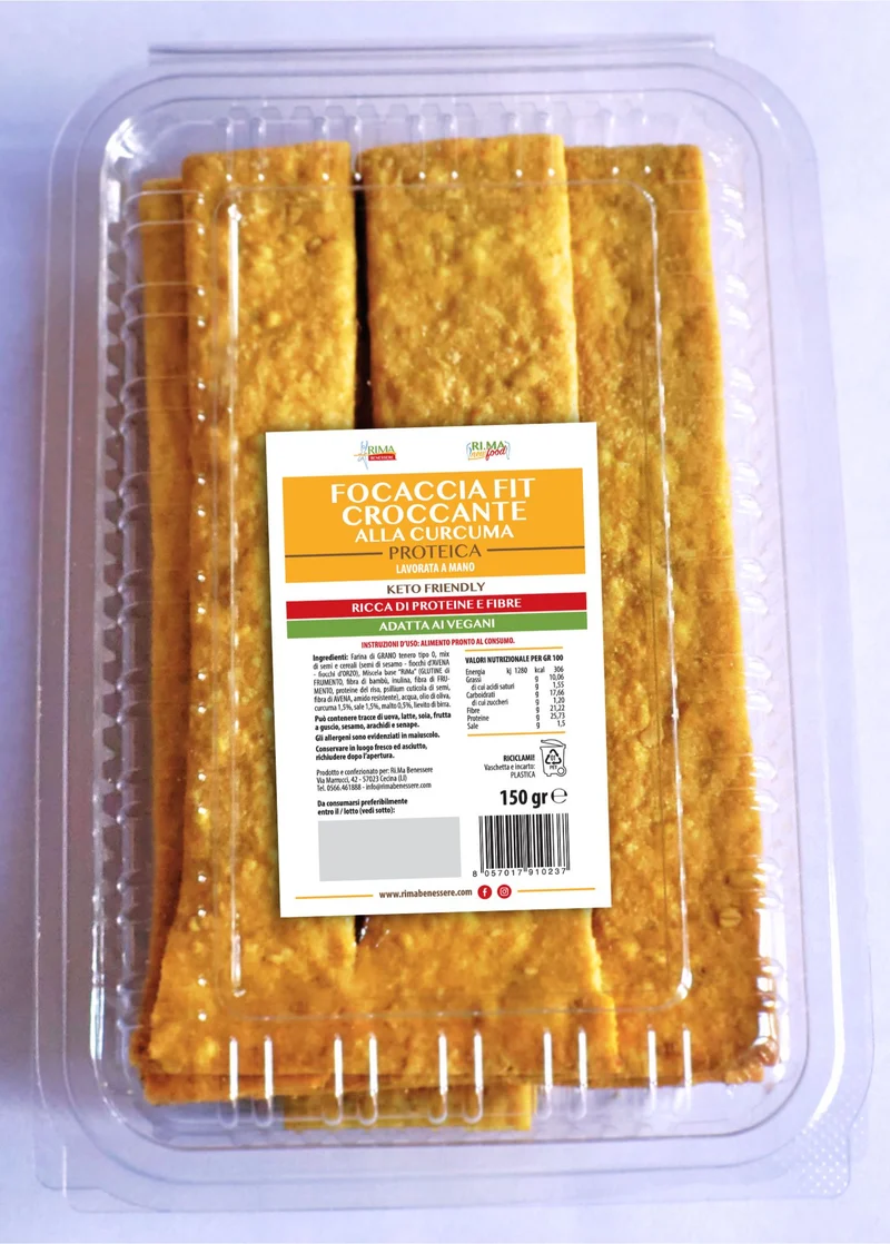 Focaccia Croccante Fit Proteica alla Curcuma 150g