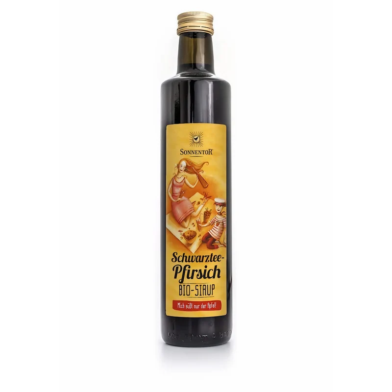 Sonnentor Bio Schwarztee-Pfirsich Eistee Sirup (2x 500ml)