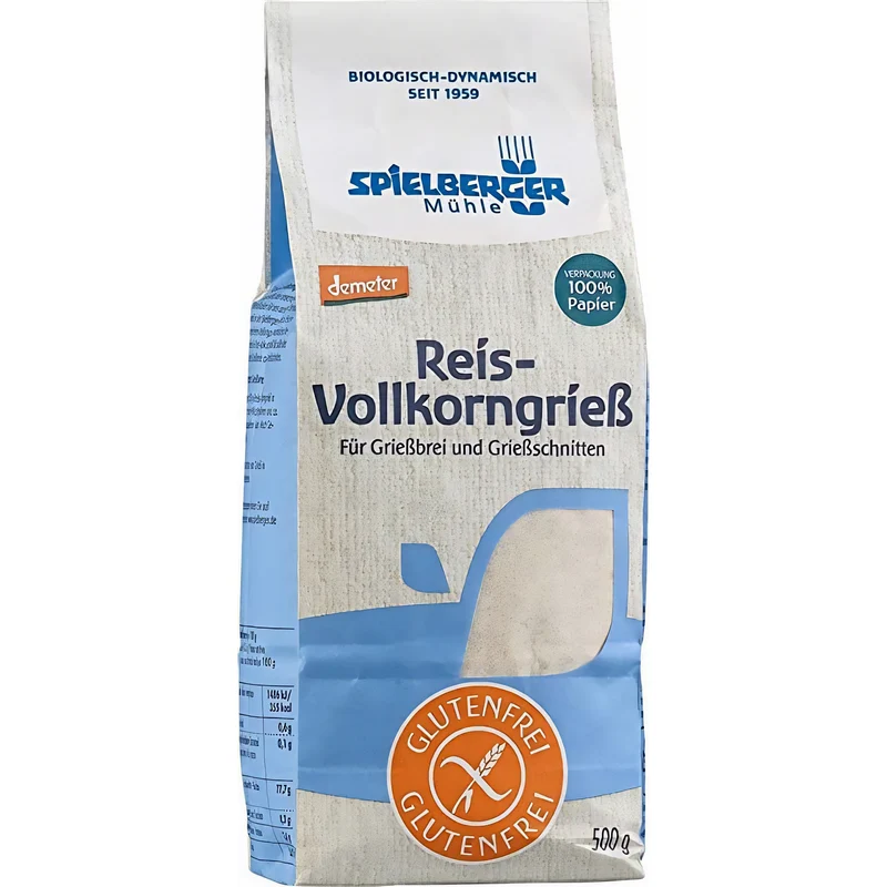 Spielberger Bio Glutenfreier Reis-Vollkorngrieß 500 g