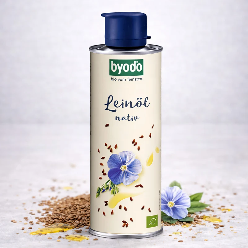 Byodo Bio Leinöl, nativ - in der Dose (1 x 0,25 l)