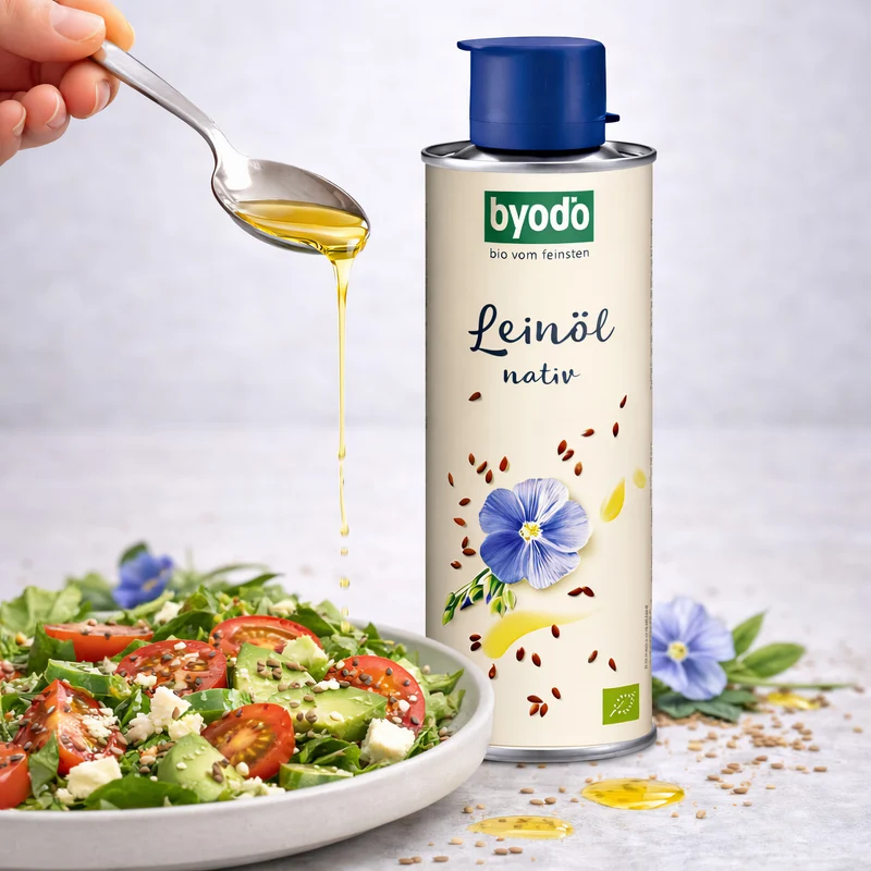 Byodo Bio Leinöl, nativ - in der Dose (1 x 0,25 l)