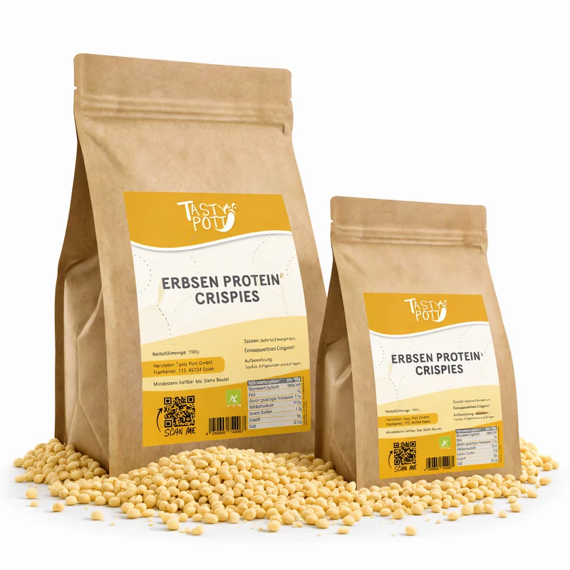 Tasty Pott Erbsenprotein Crispies 57% Eiweiß - im Beutel