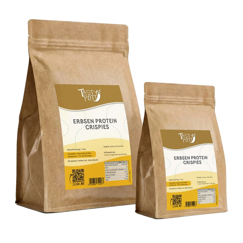 Tasty Pott Erbsenprotein Crispies 57% Eiweiß - im Beutel