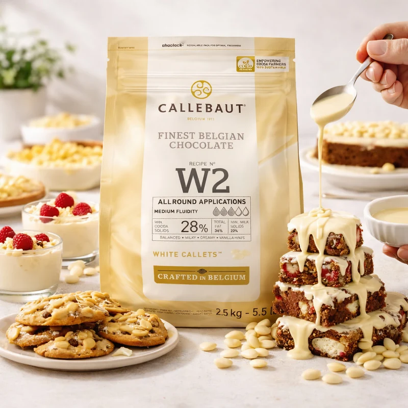 Callebaut W2 Kuvertüre Callets weiße Schokolade 28% Kakao
