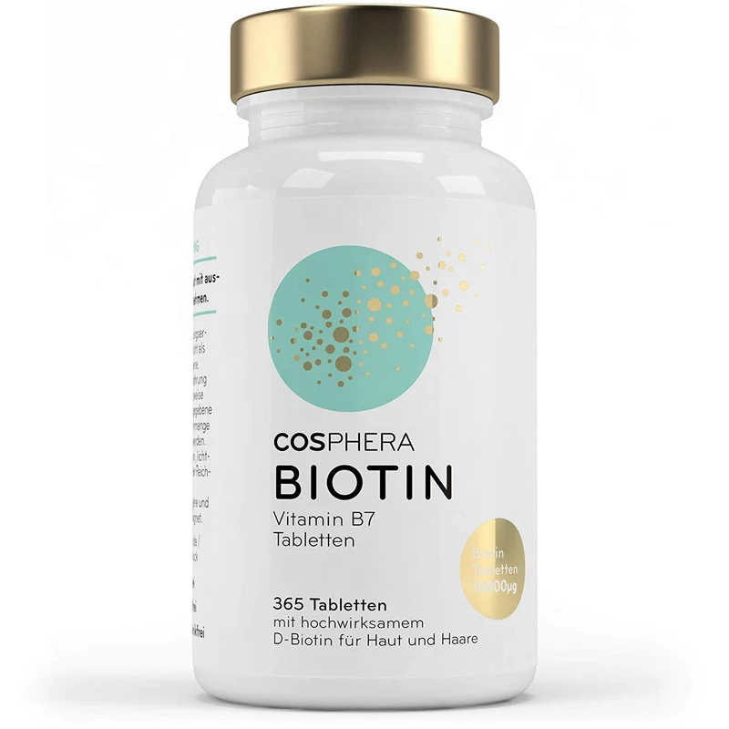 Cosphera - Biotin Hochdosiert 10.000 mcg D-Biotin - 365 vegane Tabletten