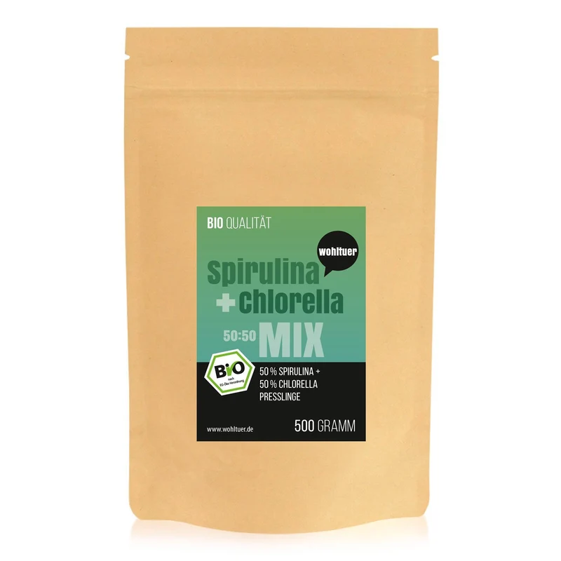 Wohltuer Spirulina + Chlorella Bio Algen Mix Tabletten - 500g