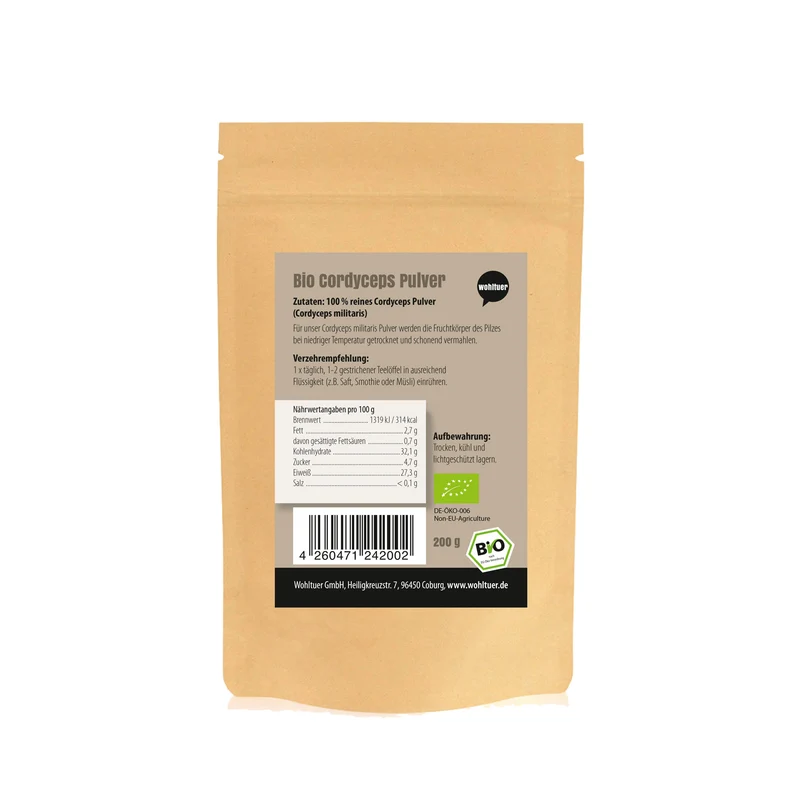 Wohltuer Bio Cordyceps Pulver Vitalpilz (200g)