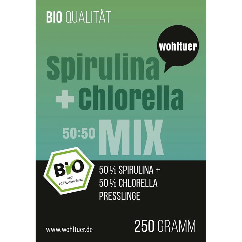 Wohltuer Spirulina + Chlorella Bio Algen Mix Tabletten - 250g