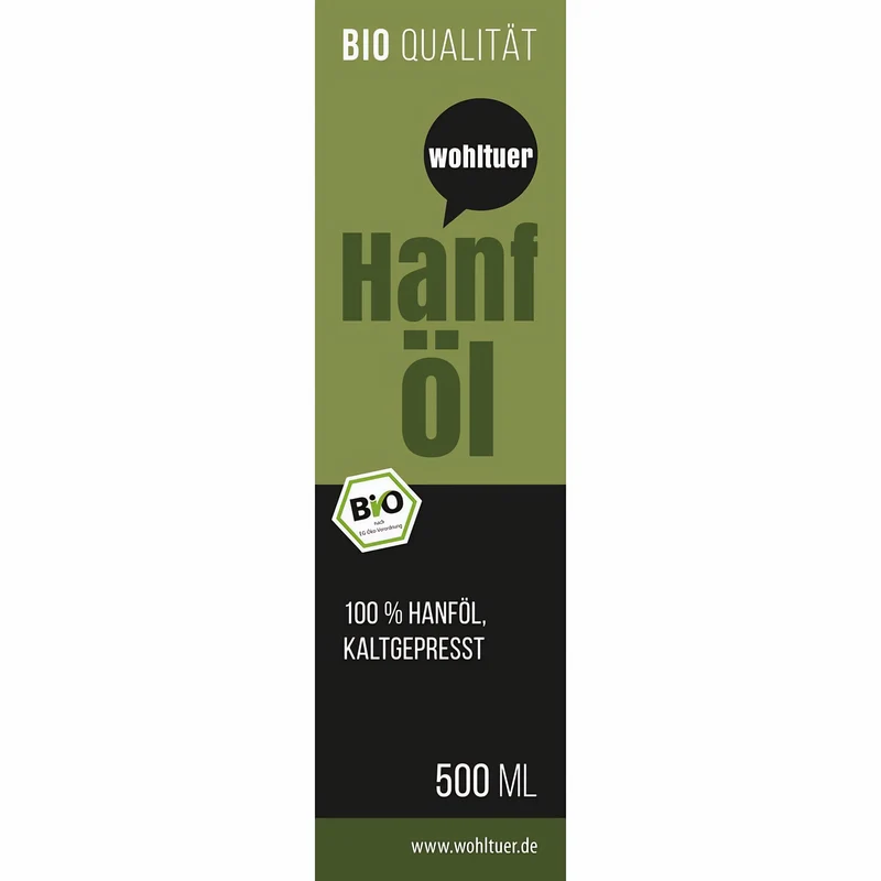 Wohltuer Bio Hanföl kaltgepresst - 500ml