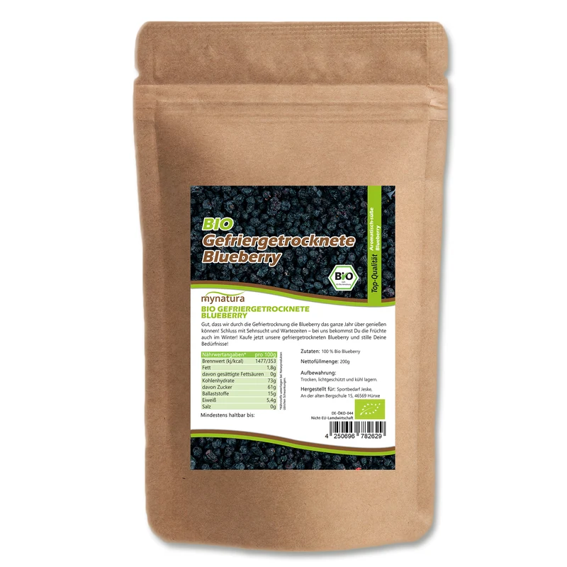 Mynatura Gefriergetrocknete Wildheidelbeeren – (200g)