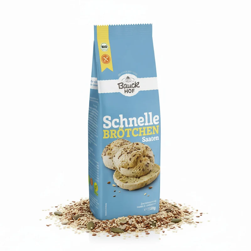 Bauckhof Bio Schnelle Brötchen Saaten glutenfrei - 500g