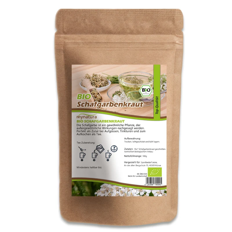 Mynatura Bio Schafgarbenkraut getrocknet und geschnitten – in verschiedenen Größen