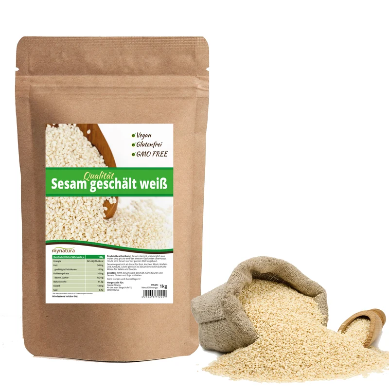 Mynatura weißer Sesam geschält - 1000g