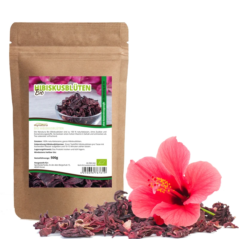 Mynatura Bio Hibiskusblüten getrocknet ganz - 500g