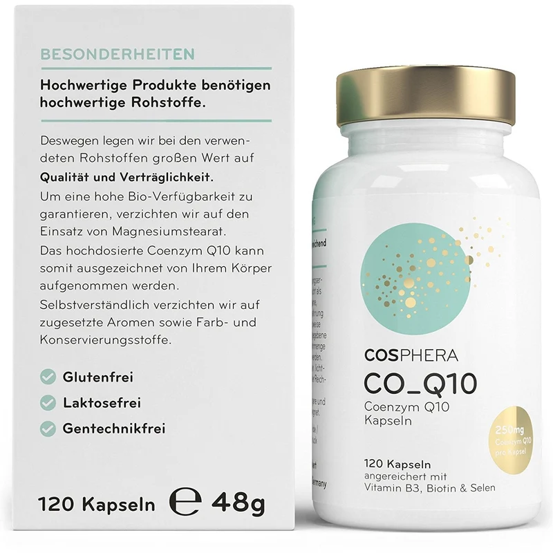 Cosphera Coenzym Q10 hochdosiert 250mg pro Kapsel - 120 Kapseln