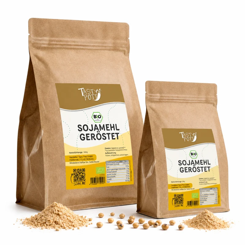 Tasty Pott Bio Sojamehl geröstet - 1kg Beutel
