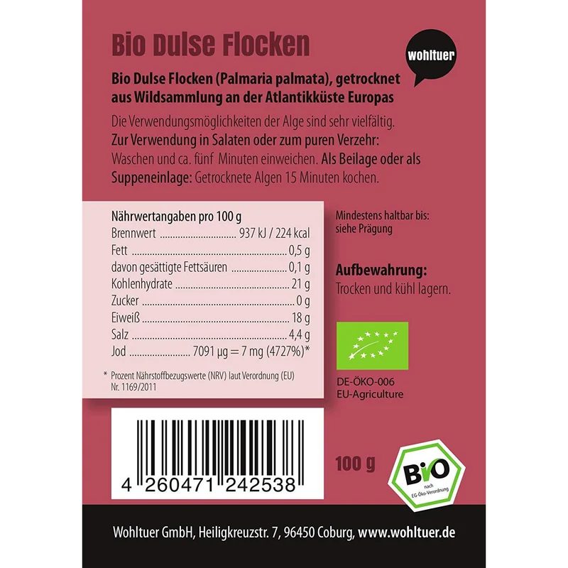 Wohltuer Bio Dulseflocken - 100g