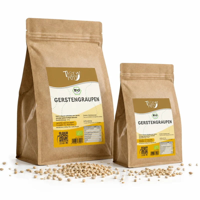 Tasty Pott Bio Gerstengraupen - 1kg im Beutel