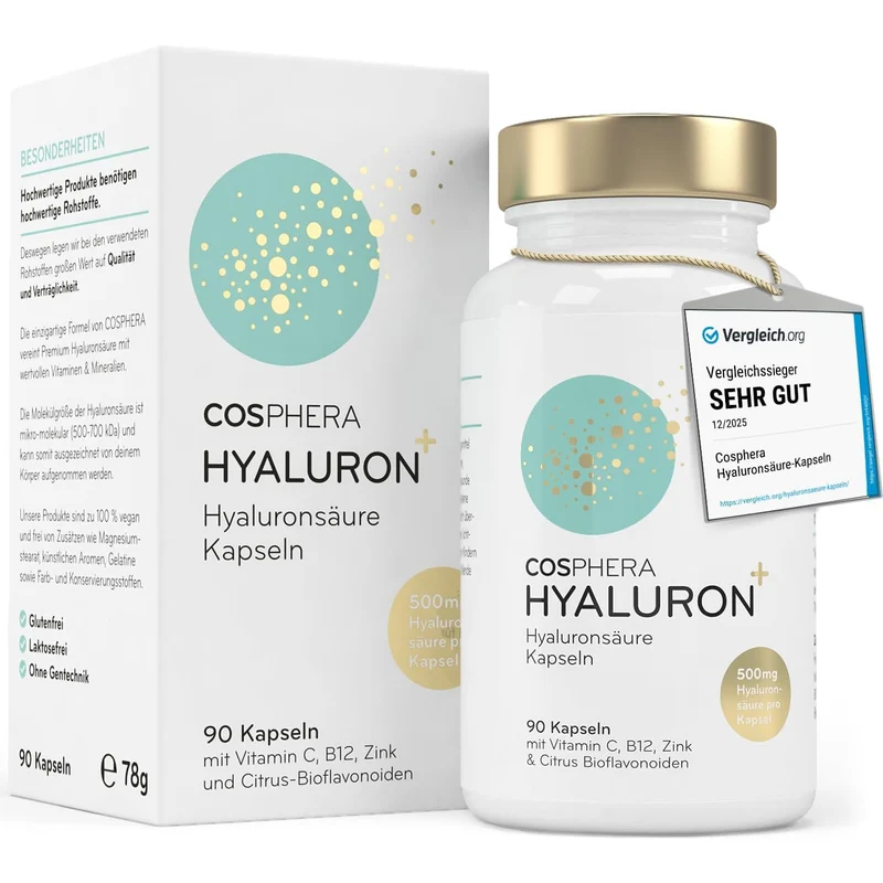 Cosphera Hyaluronsäure Kapseln 500 mg pro Kapsel - 90 Kapseln