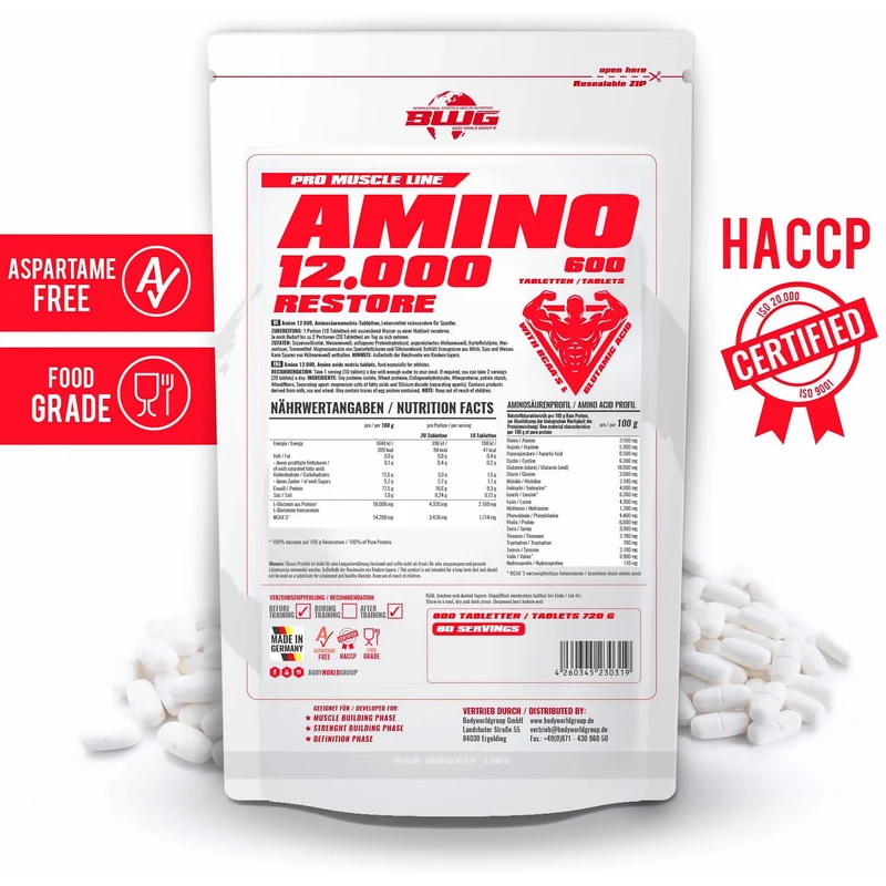 BWG Amino Restore BCAA 12000 + BCAA’s Tabs
