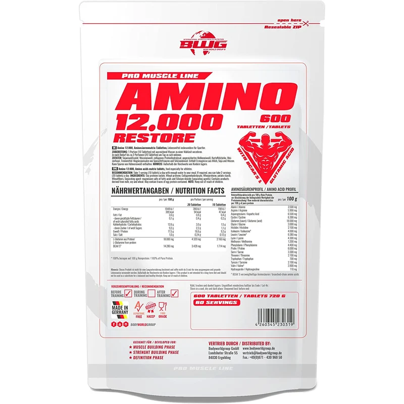 BWG Amino Restore BCAA 12000 + BCAA’s Tabs