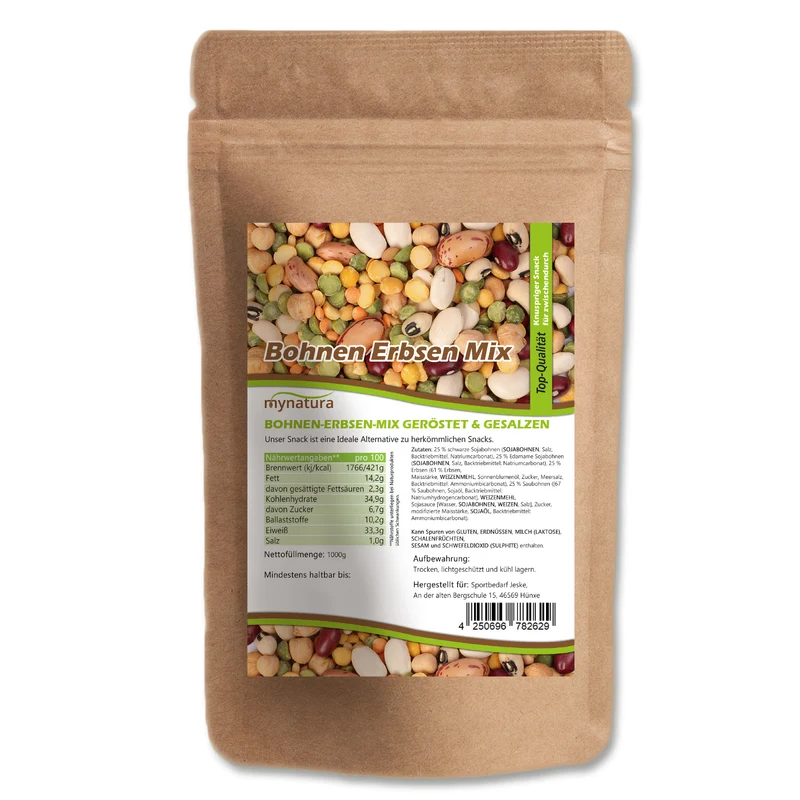 Mynatura Gerösteter Bohnen-Erbsen-Mix – 1000g