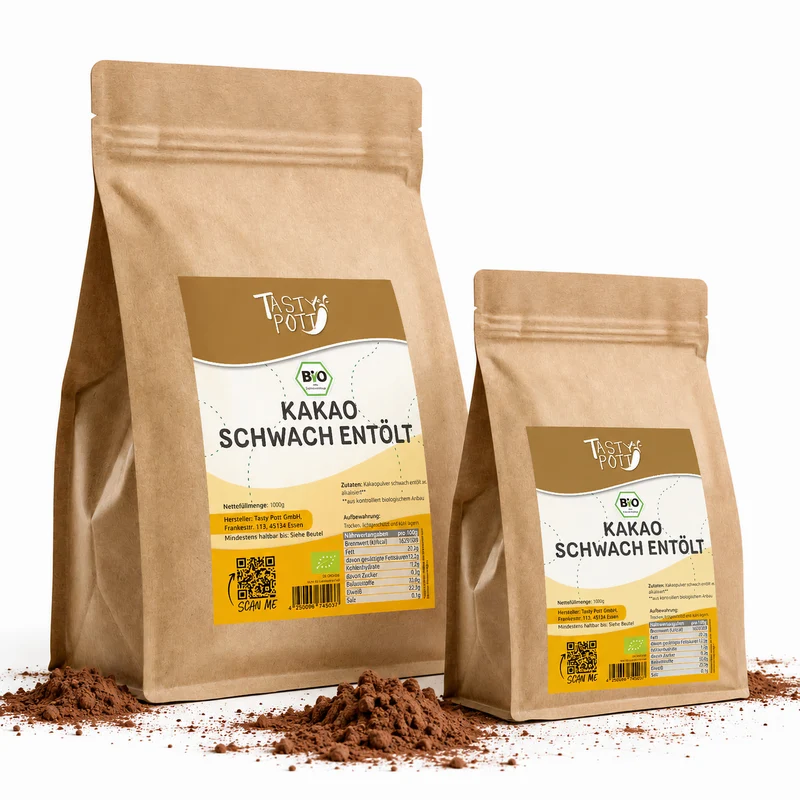 Tasty Pott Bio Kakao schwach entölt - 1kg Beutel